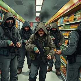 grupo armado invade mercado