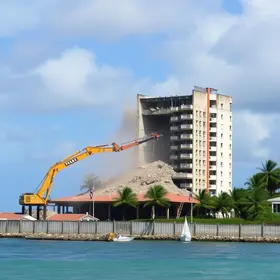 demolição do anexo do Clube Bahamas