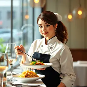 a moça do restaurante